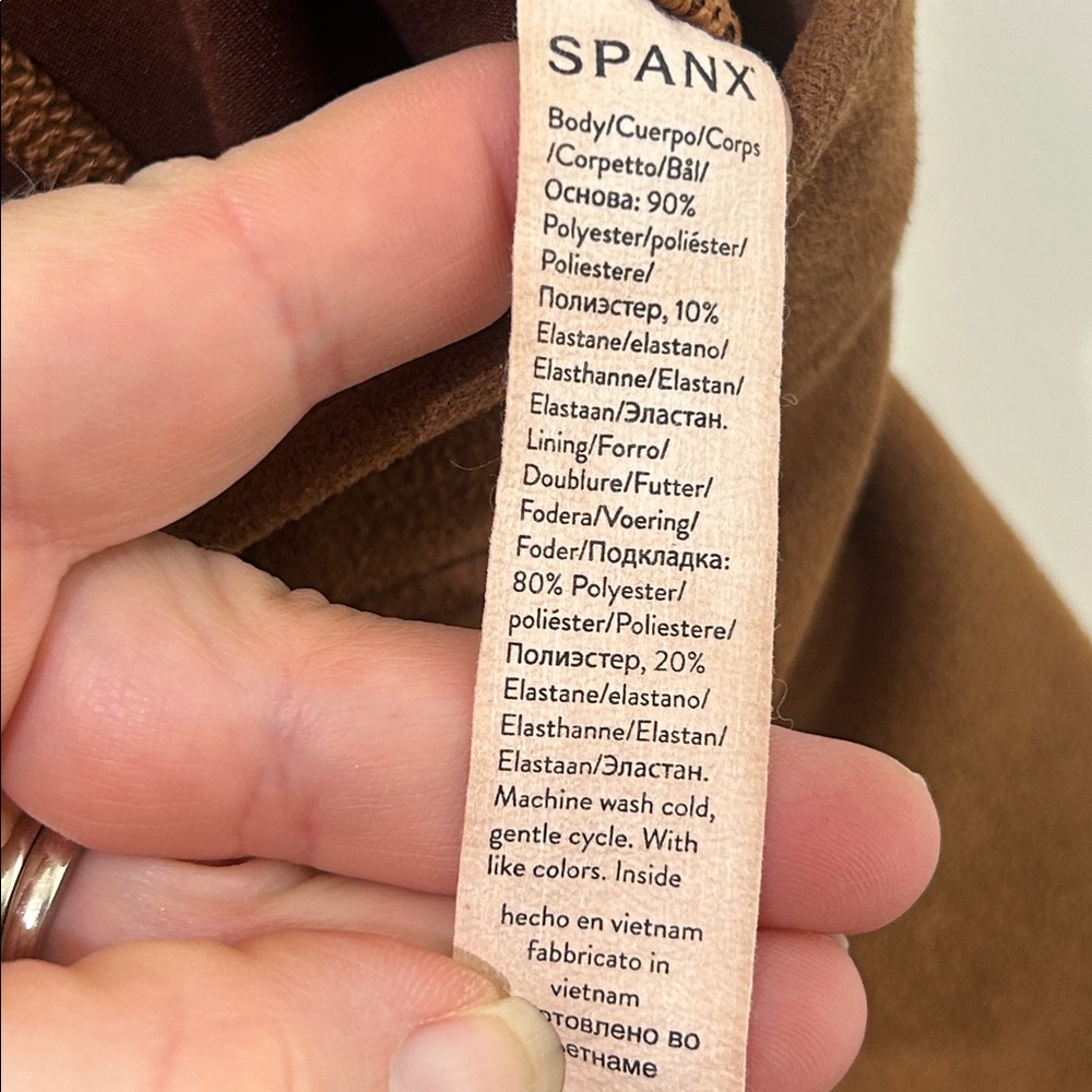 Spanx Faux Suede Flare Pants in Rich Caramel Seamed Pull On 20323R Size XL - Picture 10 of 14